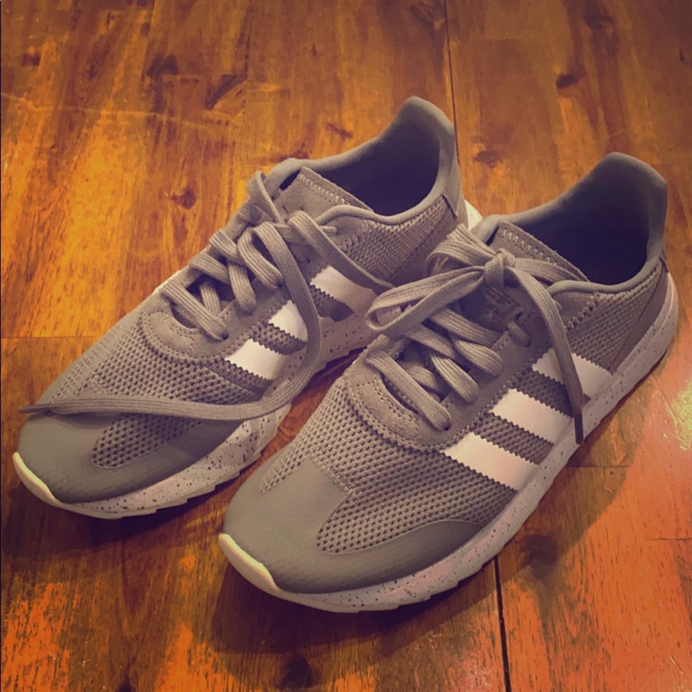Adidas Grey and White Sneakers